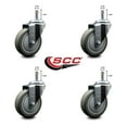 thumbnail image 2 of 4 Inch Gray Polyurethane Wheel Swivel 7/16 Inch Grip Ring Stem Caster Set SCC, 2 of 2