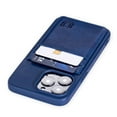 thumbnail image 3 of Dockem iPhone 13 Pro Wallet Card Case; Built-in Metal Plate for Magnetic Mounting, 2 Card Holders, Silicone Exec M2T [Navy/Navy], 3 of 10