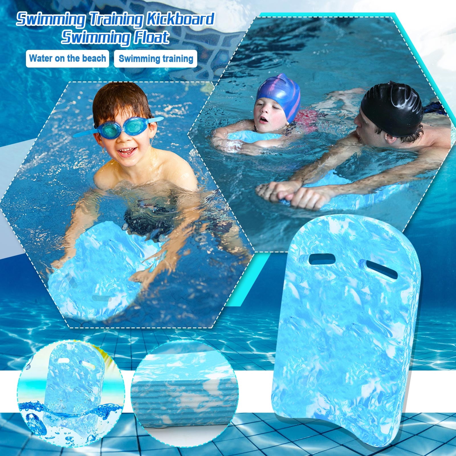 Swimming Board Swim Float Kickboard Safe Pool Training Tools for Kid Adult blue 