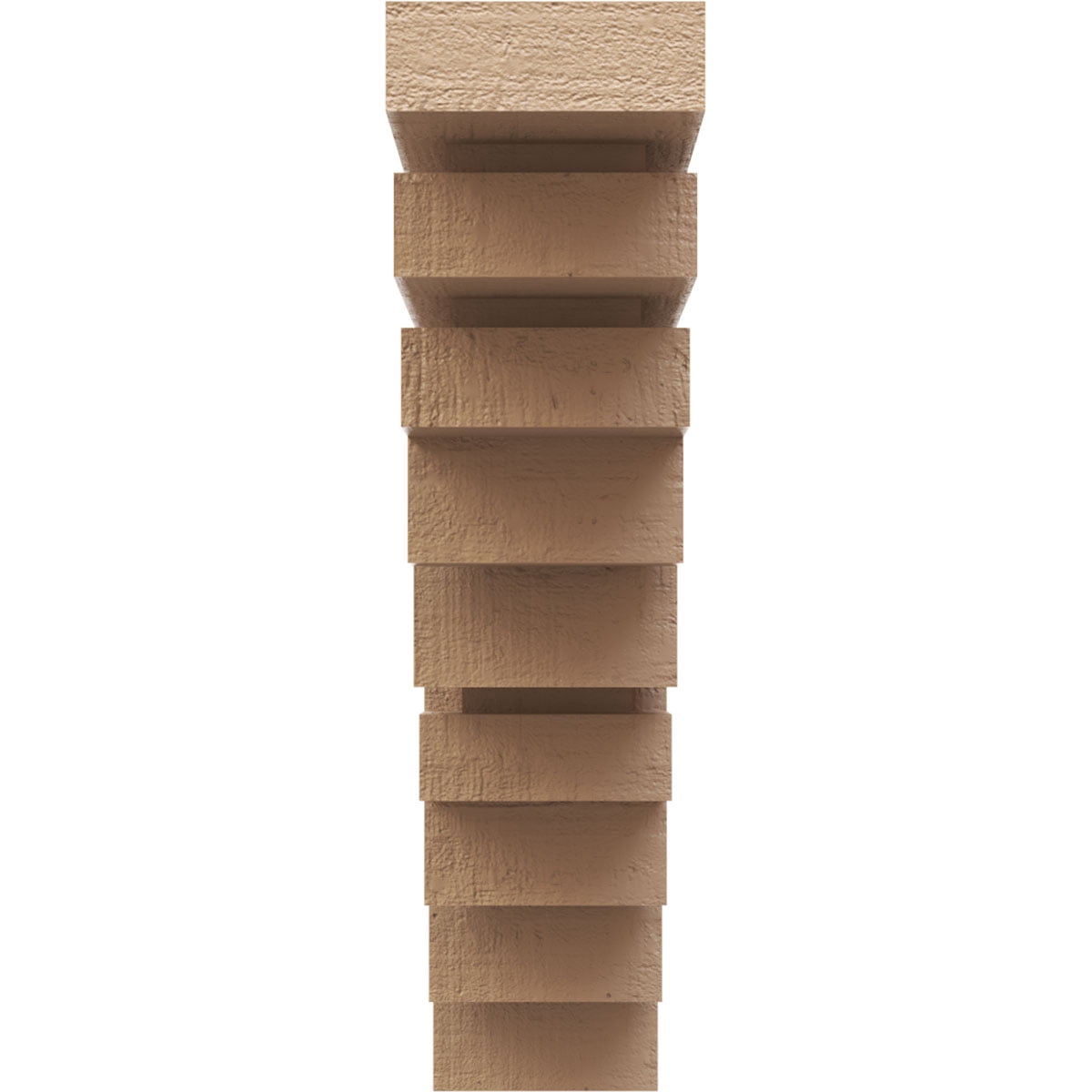 3"W x 12"D x 12"H Thin Landon Rough Cedar Woodgrain TimberThane Corbel, Primed Tan