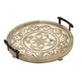 thumbnail image 5 of SOFE Rustic Wooden Serving Table Tray, Round, 17.3" x 15.7" x 3.7", Wood, 5 of 8