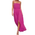 thumbnail image 2 of SMihono Robe d'Été pour Femmes Grande Taille Mode Femmes Été Robe Maxi à Épaules Dénudées Boho Décontractée Ample Longue Robe, 2 of 6