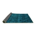 thumbnail image 2 of Ahgly Company Indoor Round Abstract Turquoise Blue Modern Area Rugs, 5' Round, 2 of 4