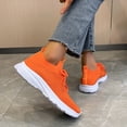 thumbnail image 5 of Walking Shoes Women Non Slip Orthopedic Arch Support Lace up Running Sneakers Work Breathable Soft Lightweight Outdoor Footwear Orange Size 7.5, 5 of 7