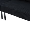 thumbnail image 6 of S-HOME Modern Plush Corduroy Upholstered Loveseat with Dual Side Pockets and Metal Legs, Sofa for Apartment, Black, 6 of 17