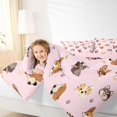 thumbnail image 4 of Homewish Kawaii Dogs Bedding Comforter Set,Cute Dog Paws Twin Comforter Sets,Pink Brown Bedding Set For Teens,Luxury Bedroom Decor Reversible,2 Pieces, 4 of 8