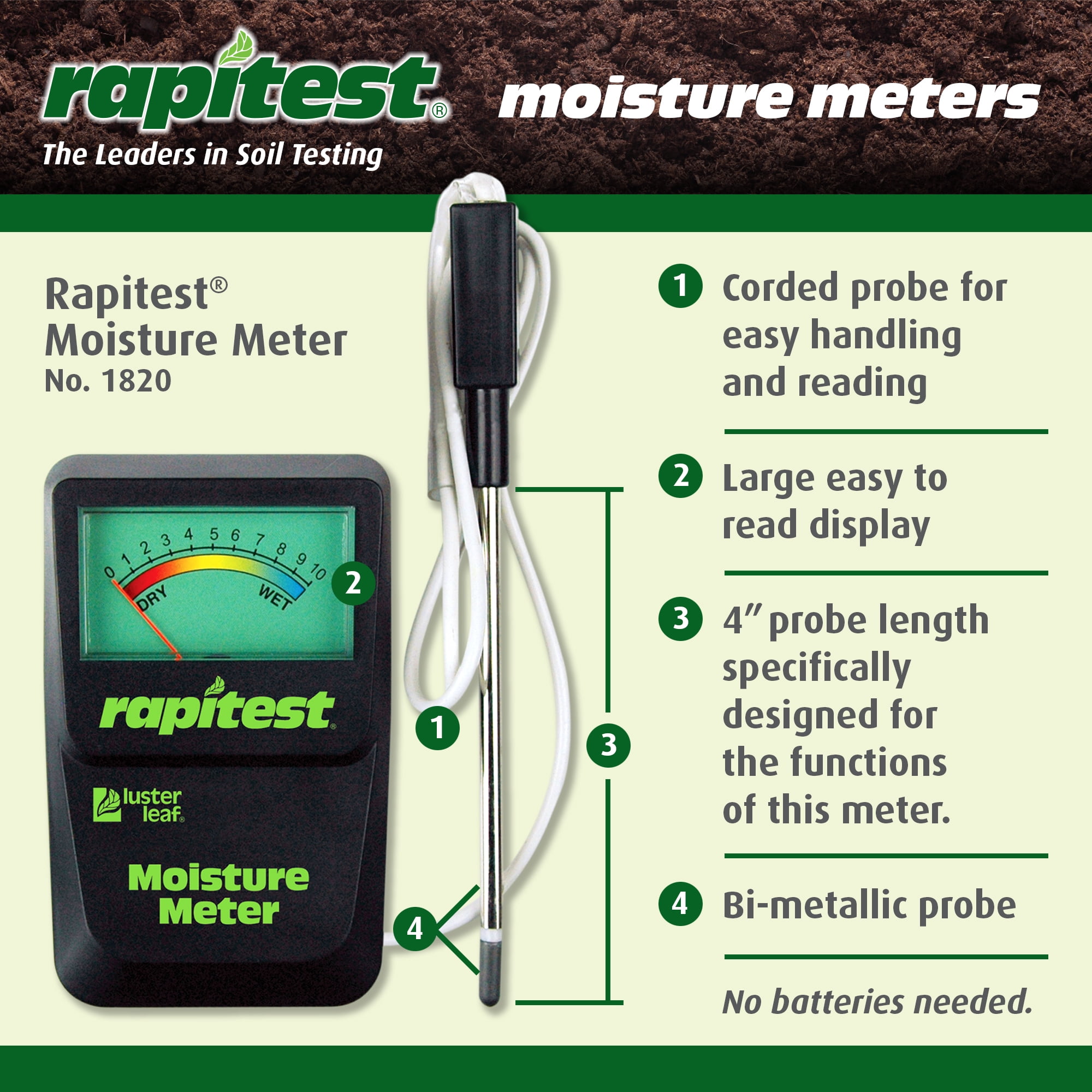 RapiTest Digital Moisture Meter - Grow Organic