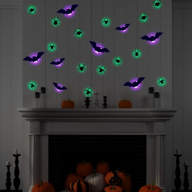 Pegatinas de Pared para Ventana con Luces Led Intermitentes para Halloween