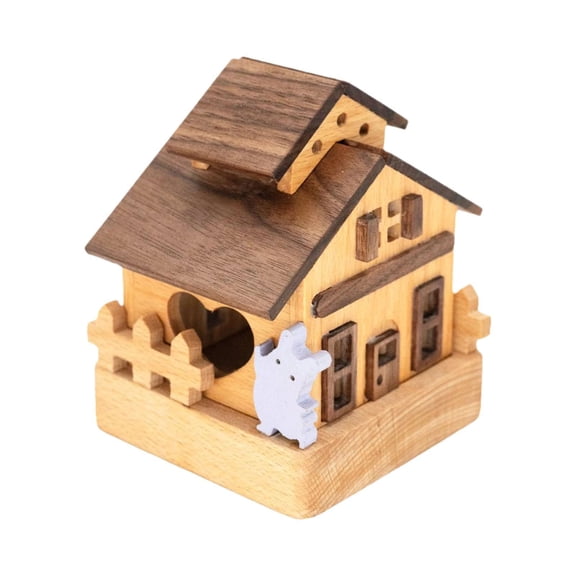 Pitycbo 3D Wooden Puzzle Decoration Tabletop Decor DIY Model Material Kit Model Building