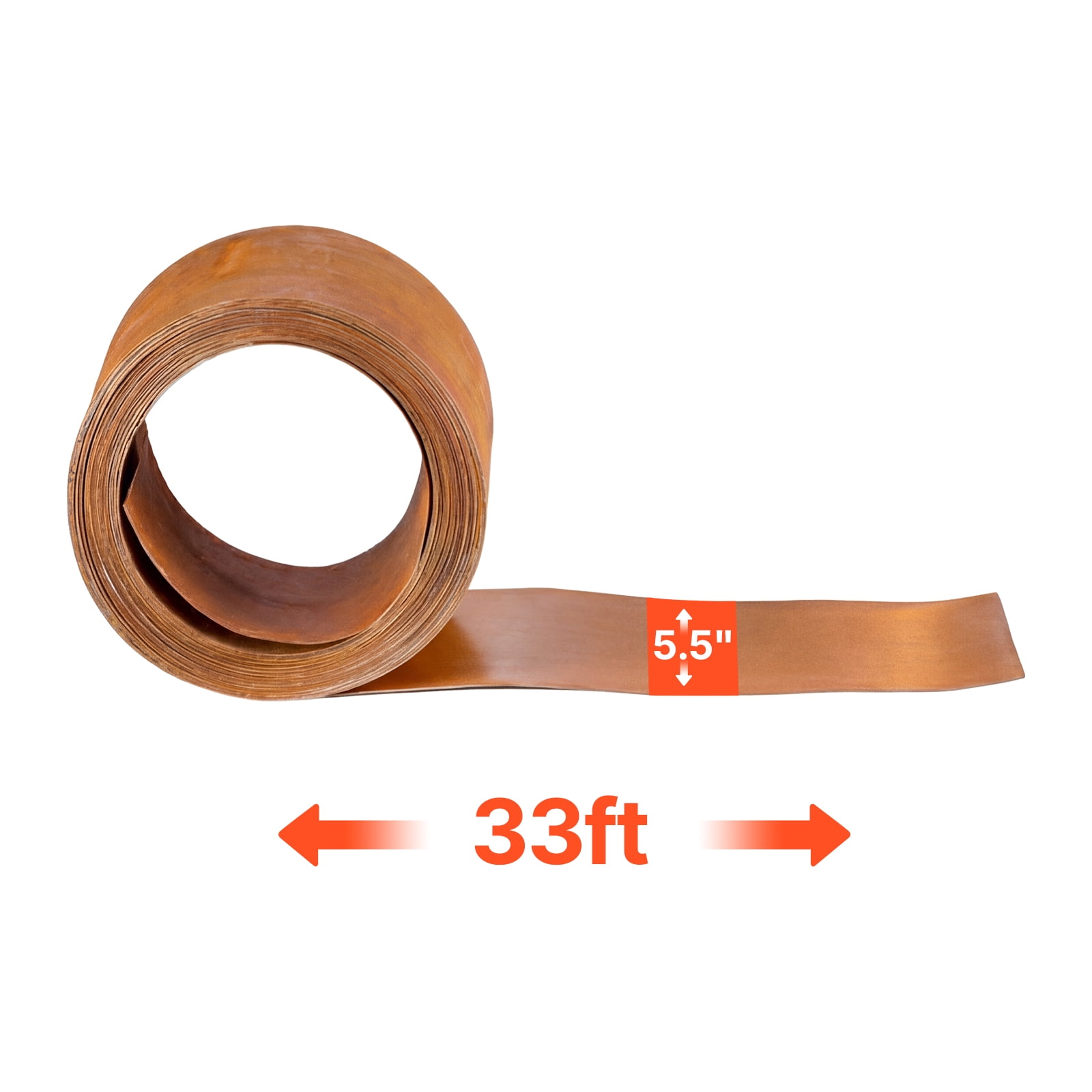 VEVOR Carbon Steel Landscape Edging, 33 ft x 5.5 in Steel Edging for Landscaping with Gloves, Easy-to-Install Bendable Metal Strips, Metal Garden Edge Border for Flower Bed, Yard Pathway, Rust