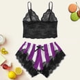 thumbnail image 2 of Gibobby Ropa interior mujer sexy Lenceria Sexy para Mujer Transparente Ropa Interior Lenceria Vestidos de Mujer Sexis Bralette y Tanga Conjunto Interior Mujer(Morado, CH), 2 of 3