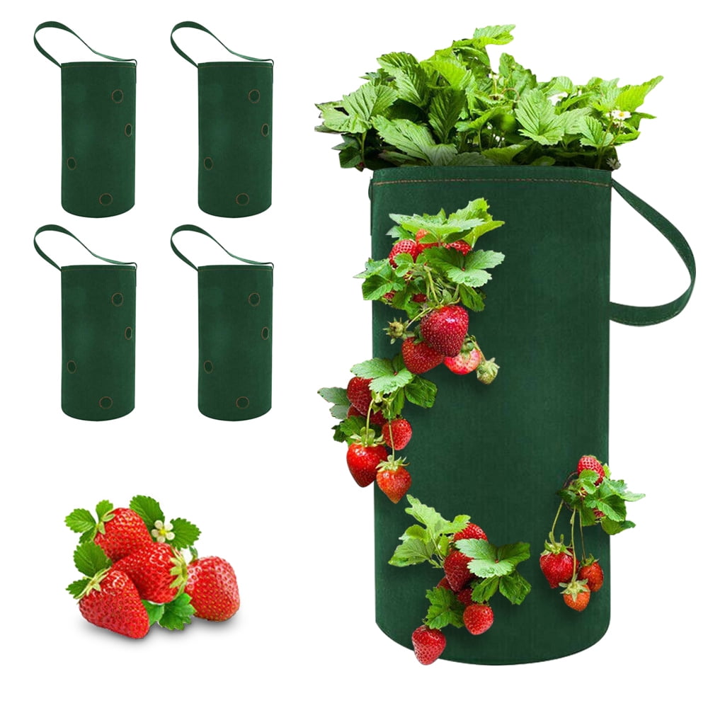 4 Pack Upside Down Planter Tomato Herb Strawberry Grow Bags Garden