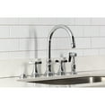 thumbnail image 4 of Kingston Brass KS2791BEXBS Essex Double-Handle 4-Hole Widespread Kitchen Faucet with Brass Sprayer in Polished Chrome, 4 of 8
