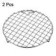 thumbnail image 3 of Uxcell 2pcs Round Cooking Rack, 5.9-inch 201 Stainless Steel Cross Wire Barbecue Grill Net Racks with 20mm Legs, 3 of 5