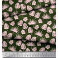 thumbnail image 3 of Soimoi Green Heavy Canvas Fabric Palm & Monstera Leaves Printed Craft Fabric by The Yard 58 Inch Wide, 3 of 3