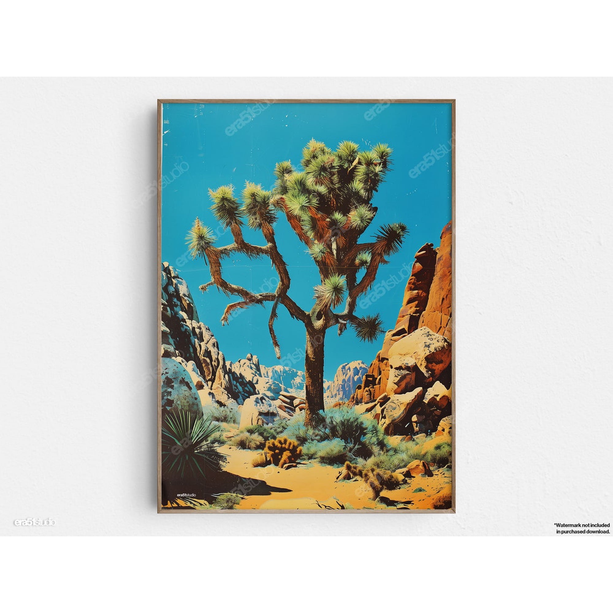 Joshua Tree Majesty Original Mid Century Modern Minimalist Wall Decor