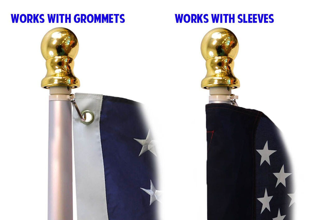 Flag Pole 6 FT Stainless Steel Sectional Kit for American Flag W/ BRACKET