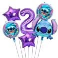 thumbnail image 3 of -Juego de globos de papel de aluminio de Lilo & Stitch para niños y niñas, Decoración de cumpleaños, 1 Juego（6pcs, 3 of 5