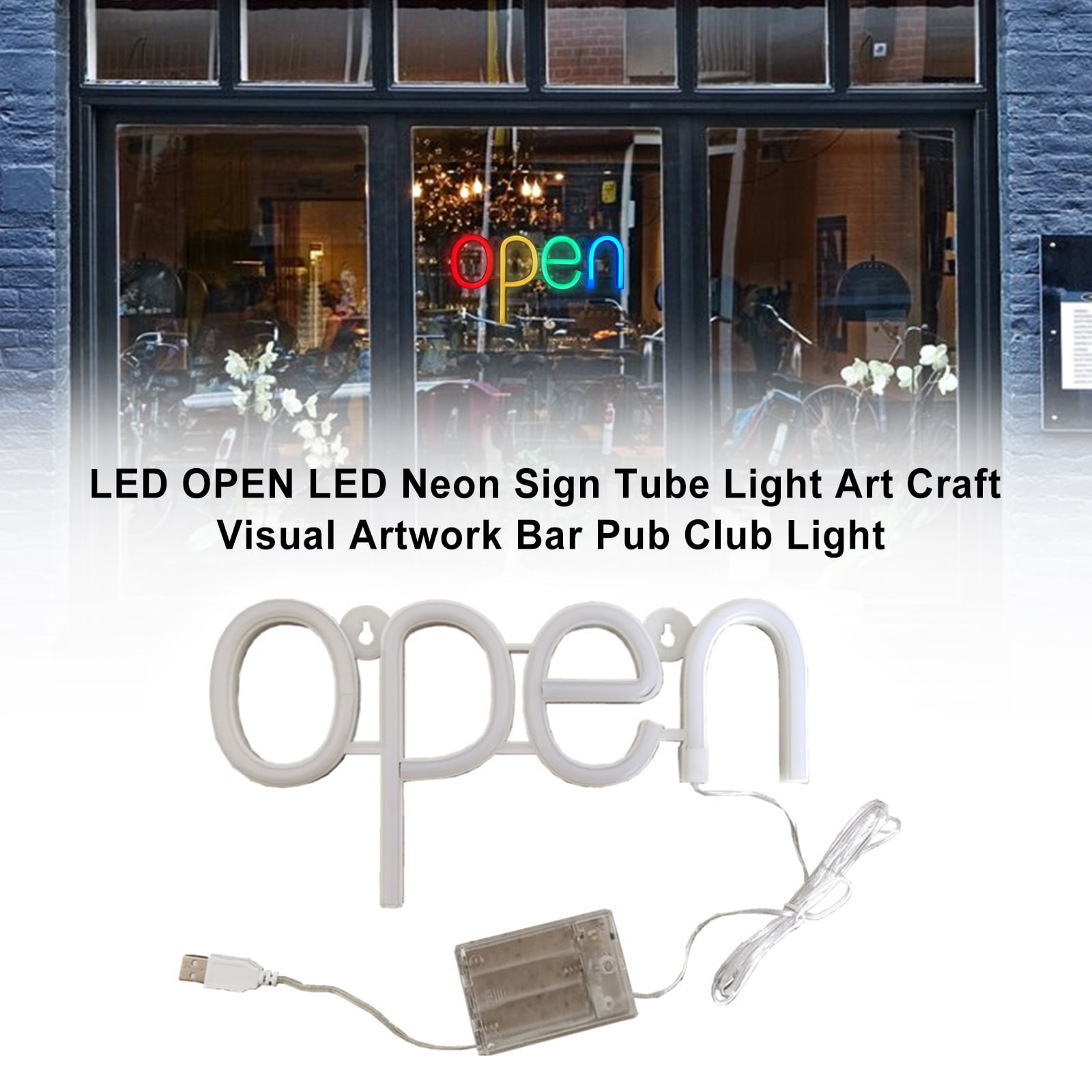 Storen Aantrekkingskracht tafel Bailey LED OPEN LED Neon Sign Tube Light Art Craft Visual Artwork Bar Pub  Club Light - Walmart.com