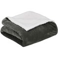 thumbnail image 2 of Soft Micromink Sherpa Blanket - Twin, Charcoal, 2 of 7