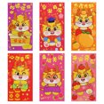 thumbnail image 1 of CSChome Enveloppe Rouge Chinoise Enveloppes Rouges Design Mignon de Dessin Animé Porte-Argent Festif 6 Pcs, 1 of 7