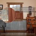 thumbnail image 3 of VHC Brands Burgundy Check Primitive 24"x36" Tier Pair Red Rod Pocket Cotton Kitchen Window Curtains, 3 of 5