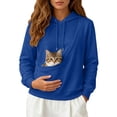 thumbnail image 4 of CAIVO Unisex Sweatshirt Kitten Pouch Hoodie, Winter Hooded Topst With Pocket And Pets Pouch For Cat Mom, Comfort Cat Dog Carrier Tops For Adults, 4 of 6
