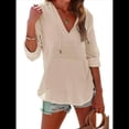 thumbnail image 2 of Sudadera con Capucha para Mujer, de Larga, Cuello en V y Bolsillos, para Playa Albaricoque XL, 2 of 8