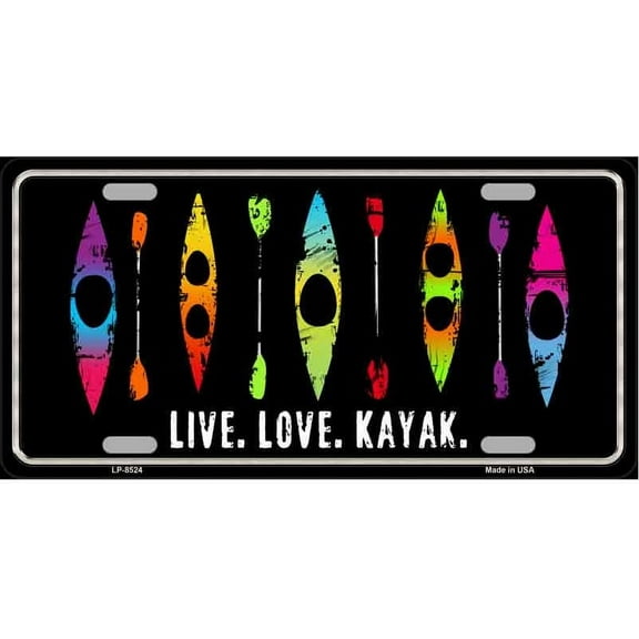 Live Love Kayak Novelty Metal License Plate Tag LP-8524