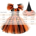 thumbnail image 3 of Girls Halloween Mesh Dress Costume Set With Matching Witch Hat, Two-Piece Outfit For Dance Recitals, Stage Performances, Dress-Up Parties, School Events And Themed Photo Sessions, 3 of 8