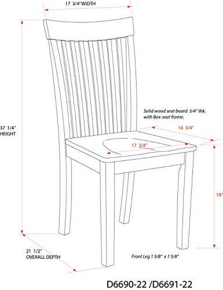 Kings Brand Furniture - Kurmer Solid Wood Dining Room Side Chairs, Set of 2, Natural Oak