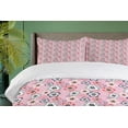 thumbnail image 4 of Ambesonne Floral Duvet Cover Set, Colorful Abstract Plants, 2-Calking, Pale Pink Multicolor, 4 of 7