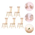 thumbnail image 2 of Small Chair for Decor Khaki Wood Miniature Set of 5 Ideal for Doll House Accessories, 2 of 6
