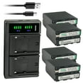 thumbnail image 1 of Kastar NP-F990 Battery 4-Pack and LTD2 USB Charger Compatible with Atomos Battery Atomos Shogun Flame, Atomos Shogun Inferno, Atomos Ninja Inferno Recording Monitor, 1 of 6