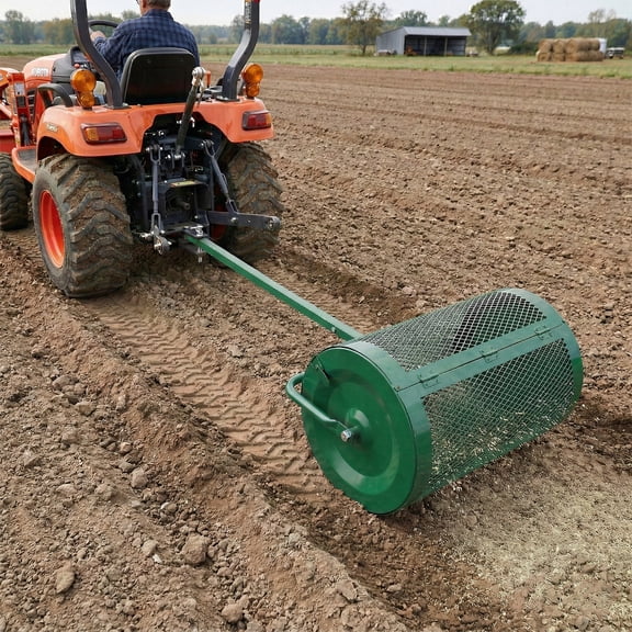 Ktaxon 24in Green Dual-Use Lawn Roller, Manual Push & ATV Trailer Sowing Machine, Iron