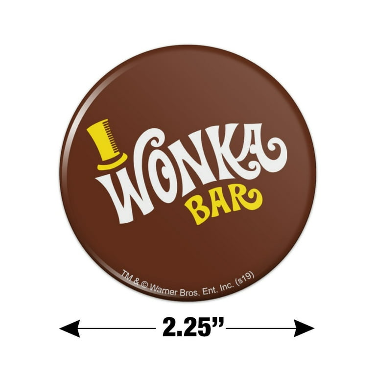 Willy Wonka and the Chocolate Factory Wonka Bar Logo Kitchen Refrigerator  Locker Button Magnet 