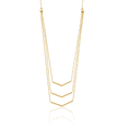 thumbnail image 2 of 14K Solid Yellow Gold 3 Strand W Drop Bar Chain Necklace, 2 of 4