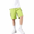 thumbnail image 2 of TGPMGRZ Boys Cargo Shorts School Uniform Shorts Casual Soft Toddler Kids Boy Summer Clothing Z09 Green 5-6 Years, 2 of 5