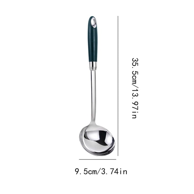 Juego de utensilios de cocina de acero inoxidable, cuchara de cocina, pala, sartén, cuchara para sopa