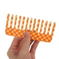 thumbnail image 3 of Unique Bargains 1 Pc Square Retro Checkerboard Hair Comb Orange White Acetate Sheet, 3 of 5