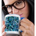 thumbnail image 2 of 3drose, Multicolor Girly Trend Blue Luxury Elegant Mermaid Scales Glitter, 11oz Two-tone Blue Mug, 2 of 6