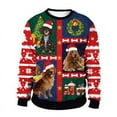 thumbnail image 6 of Clothing Wholesale Unisex Men Women 2024 Ugly Christmas Sweater Santa Elf Christmas Funny Fake Hair Sweater Autumn Winter Tops (13,L), 6 of 7