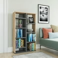thumbnail image 3 of Ada Home Decor Keota Multiple Tier Open Shelf Modern Bookcase, Anthracite/Oak, 3 of 4