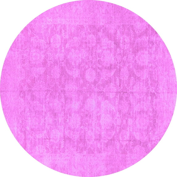 Ahgly Company Indoor Round Oriental Purple Traditional Area Rugs, 8' Round