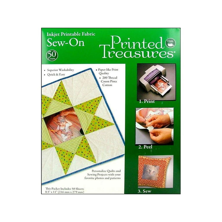 Inkjet Printable Cotton Fabric Sheets 50-Sheet Pack