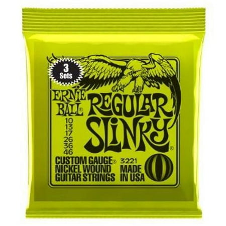 Ernie Ball 3221 Regular Slinky Nickel Wound Electric Guitar String Sets, 3 Pack, (Best Electric Guitar Strings For Floyd Rose)