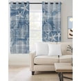 thumbnail image 4 of Blue Coastal Blackout Curtains for Bedroom Living Room, Nautical Starfish Octopus Coral Summer 45 In Long Thermal Insulated Room Darkening Drapes Grommet Window Treatments, 52 x 45 In, 4 of 9