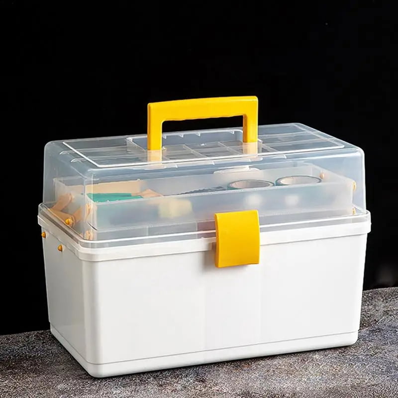 Small Tackle Box with 2 Tray Hardware Organizer Portable Multipurpose Storage Box for Snacks Screws Nuts Lure Case A