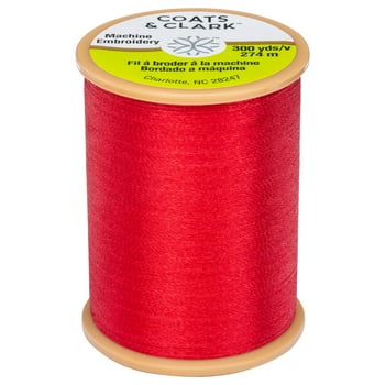 Coats & Clark Trilobal Embroidery Red Polyester Thread, 300 Yards