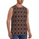 thumbnail image 2 of Fotbe Brown Gold Grid Men's Camiseta sin Mangas Estampada para Hombres, Playera Casual para Gimnasio, Entrenamiento, Playa-XX-Large, 2 of 7